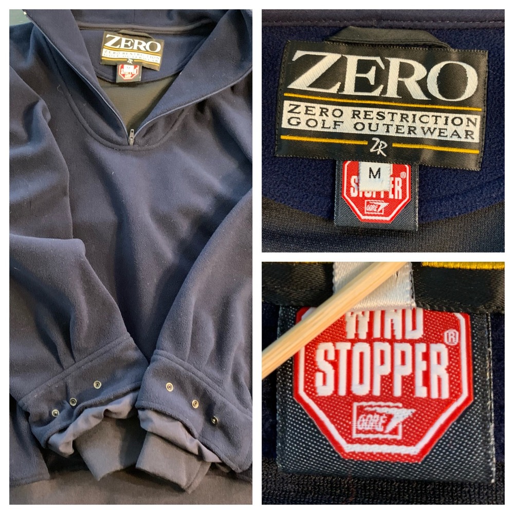 ZERO Restriction Golf Outerwear Windstopper Fleece Pullover Mens‎ M Navy
